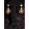 Boucles d'oreilles fleurs et strass