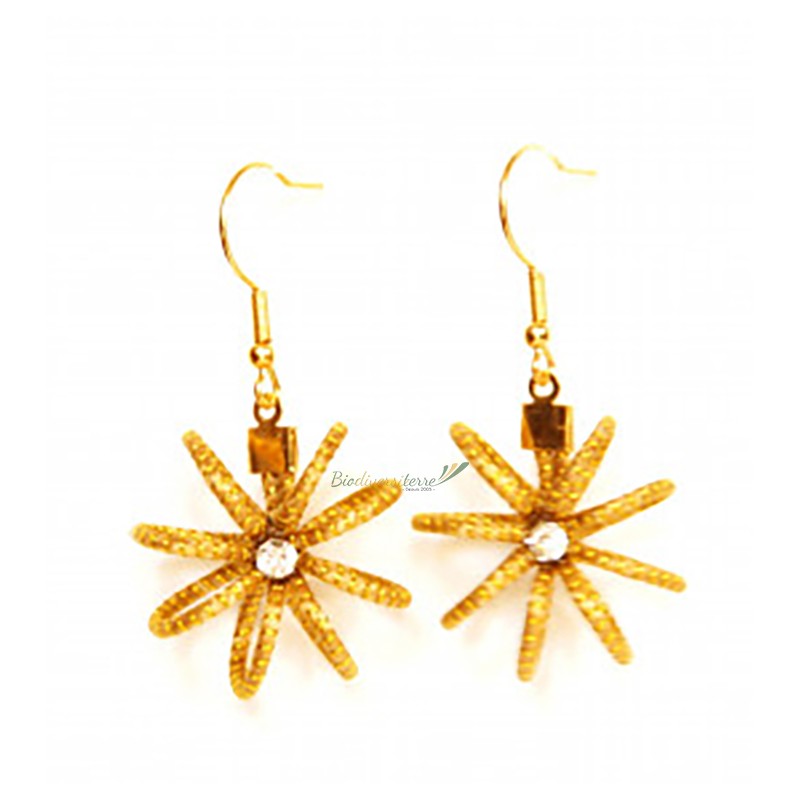 Boucles d'oreilles fleurs et strass