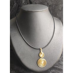 Collier Spirales Strass & Cuir