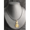 Collier Spirales Strass & Cuir