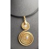 Collier Spirales Strass & Cuir