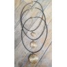 Collier Mandala 3cm & Cuir