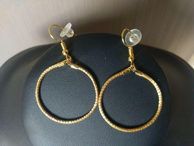 Boucles d'oreilles "Créoles 3cm" en Or végétal du Brésil
